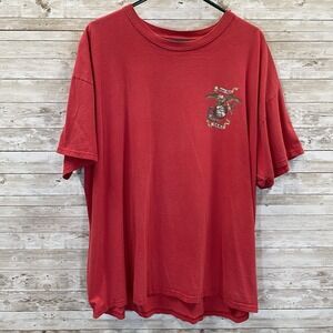Marines USMC Mens 3XL T-Shirt Red 100% Heavy Cotton Fruit Of The Loom Graphic